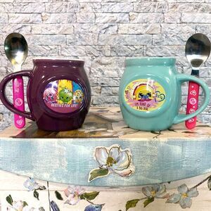 Shopkins Nestle Mug Rainbow Bite And Besties for Life Mugs with Spoons